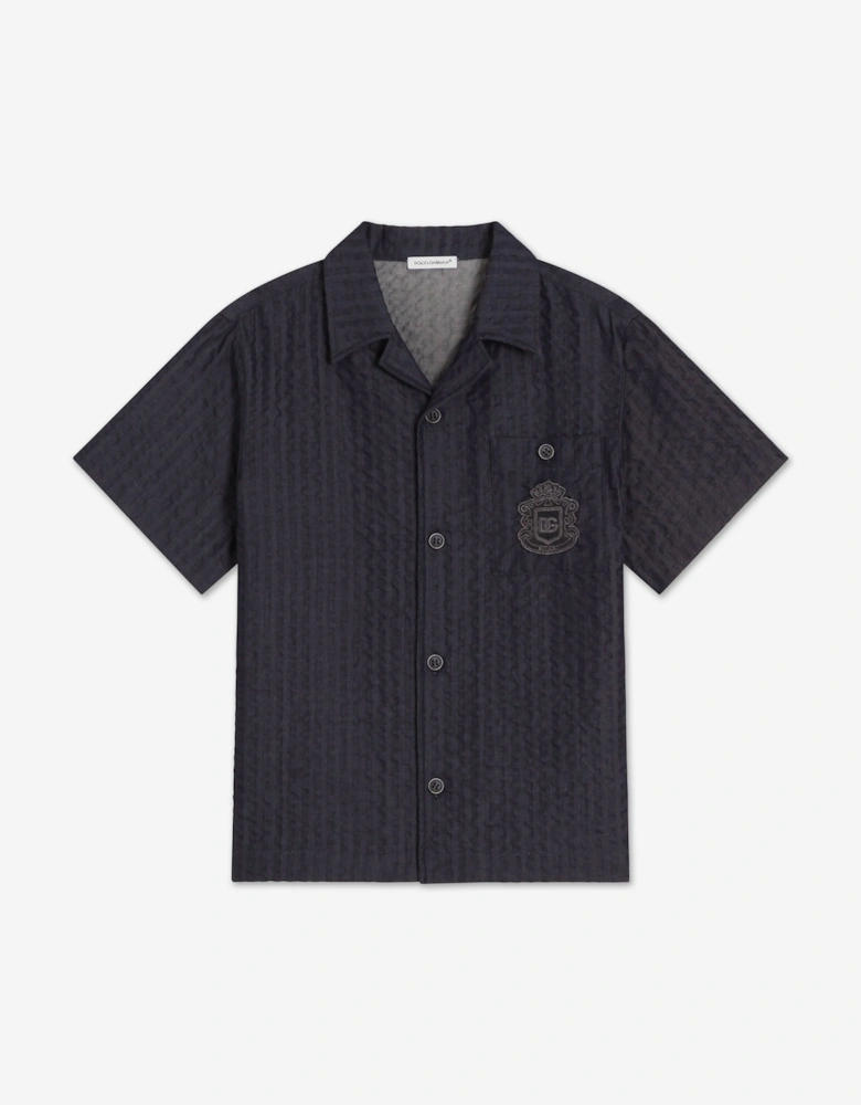 Dolce & Gabbana Boys Short Sleeve Denim Shirt in Navy