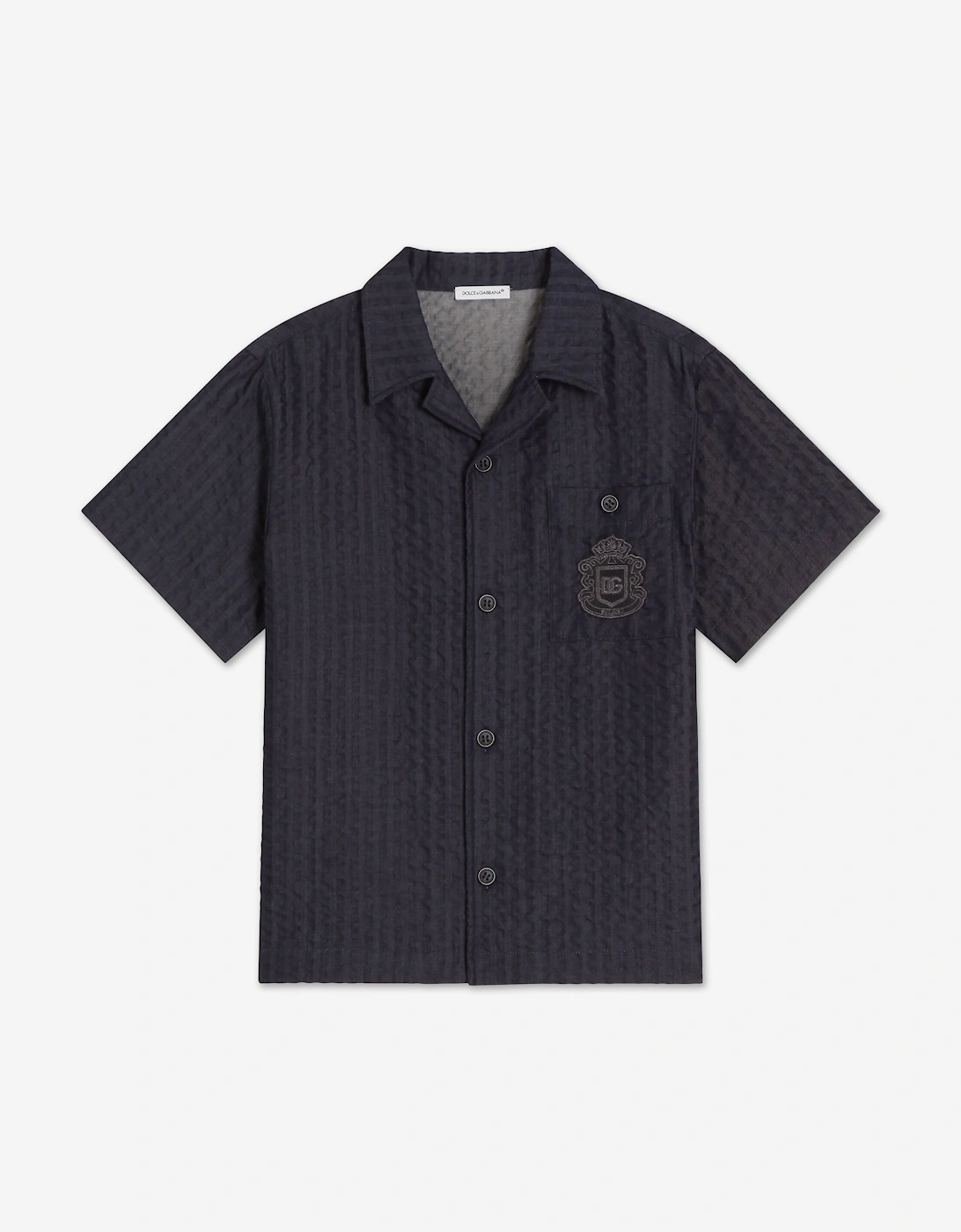 Dolce & Gabbana Boys Short Sleeve Denim Shirt in Navy