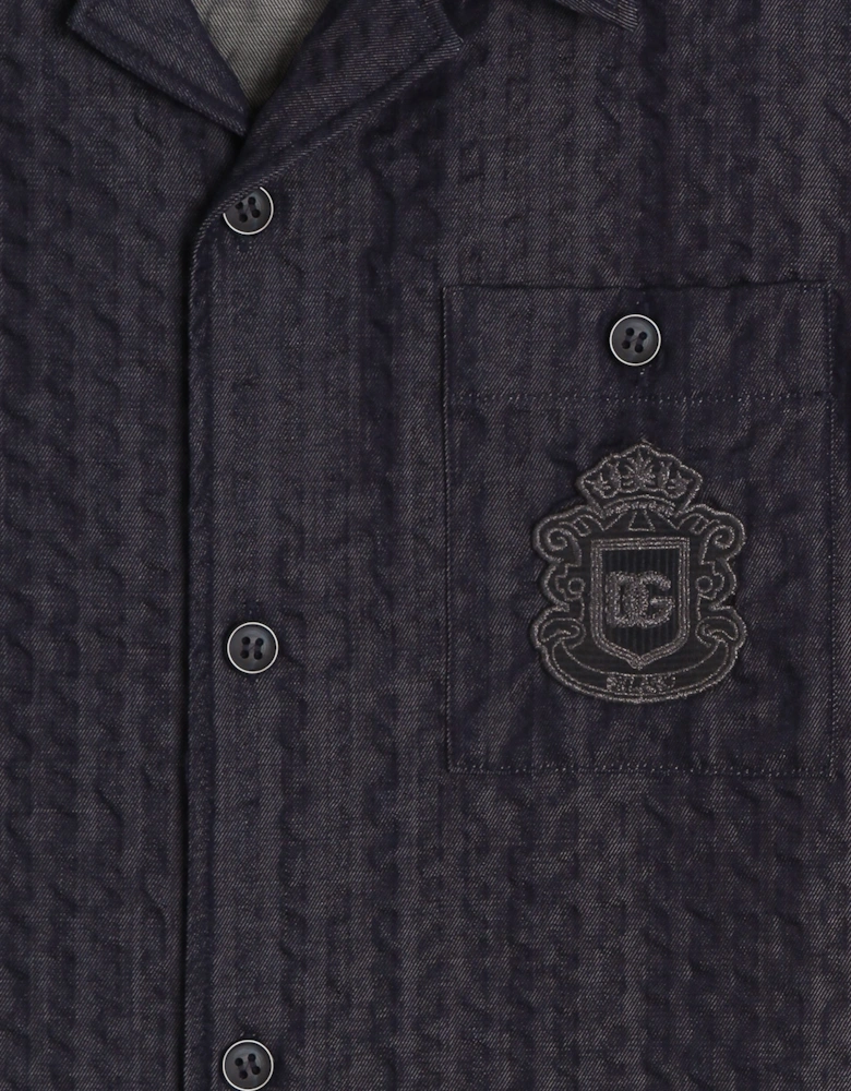 Dolce & Gabbana Boys Short Sleeve Denim Shirt in Navy