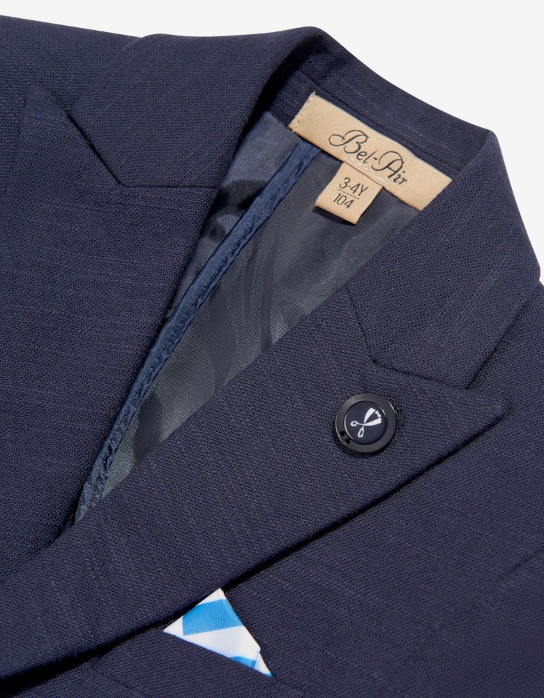 Bel-Air Boys Cotton Suit Set in Navy
