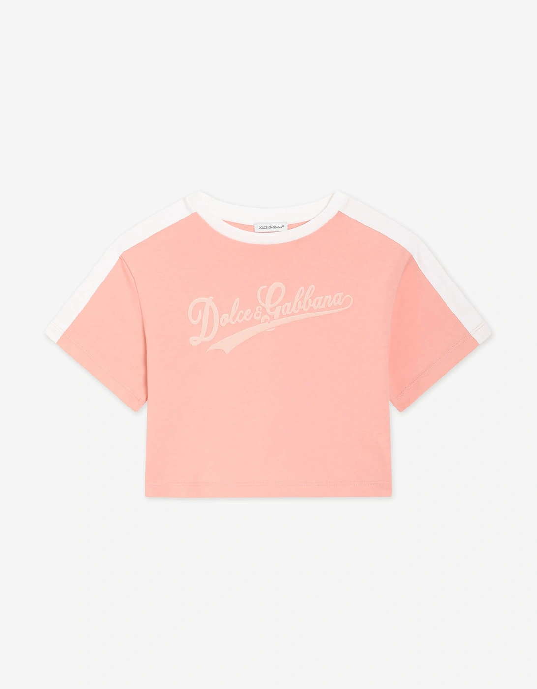 Dolce & Gabbana Girls Pink 'S Flock Logo T-Shirt In - Size: 10 Years Kids