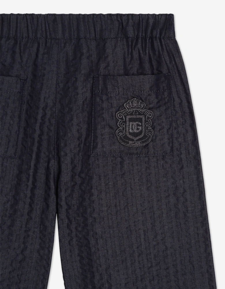 Dolce & Gabbana Boys Denim Bermuda Shorts in Navy