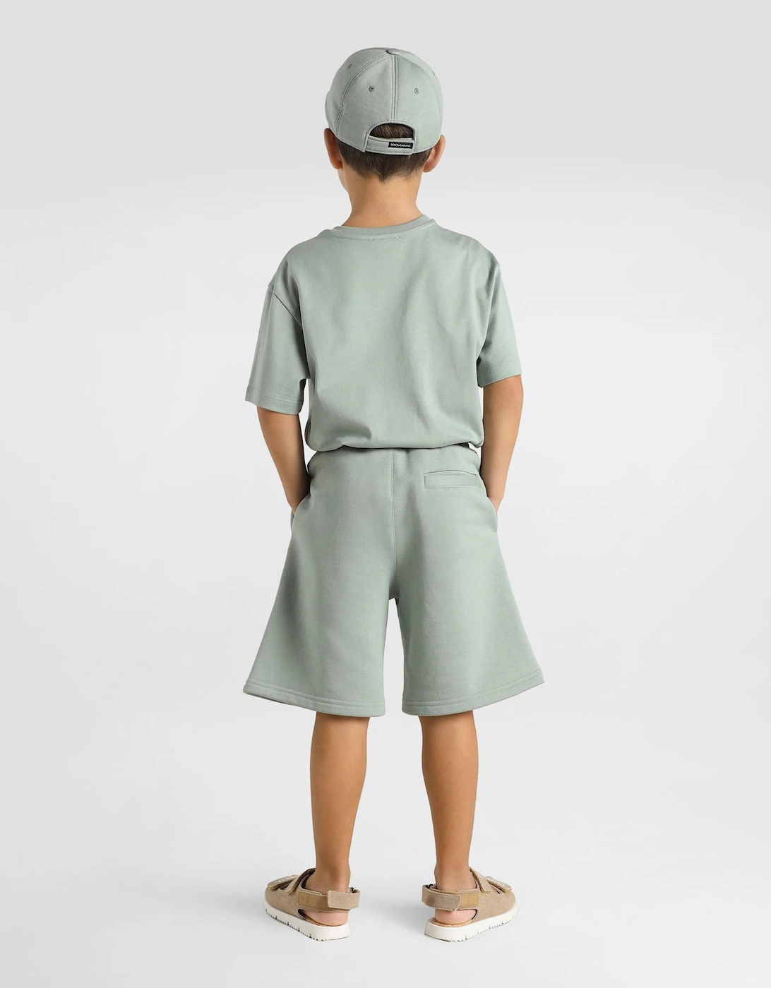 Dolce & Gabbana Boys Embroidered Logo Shorts in Green