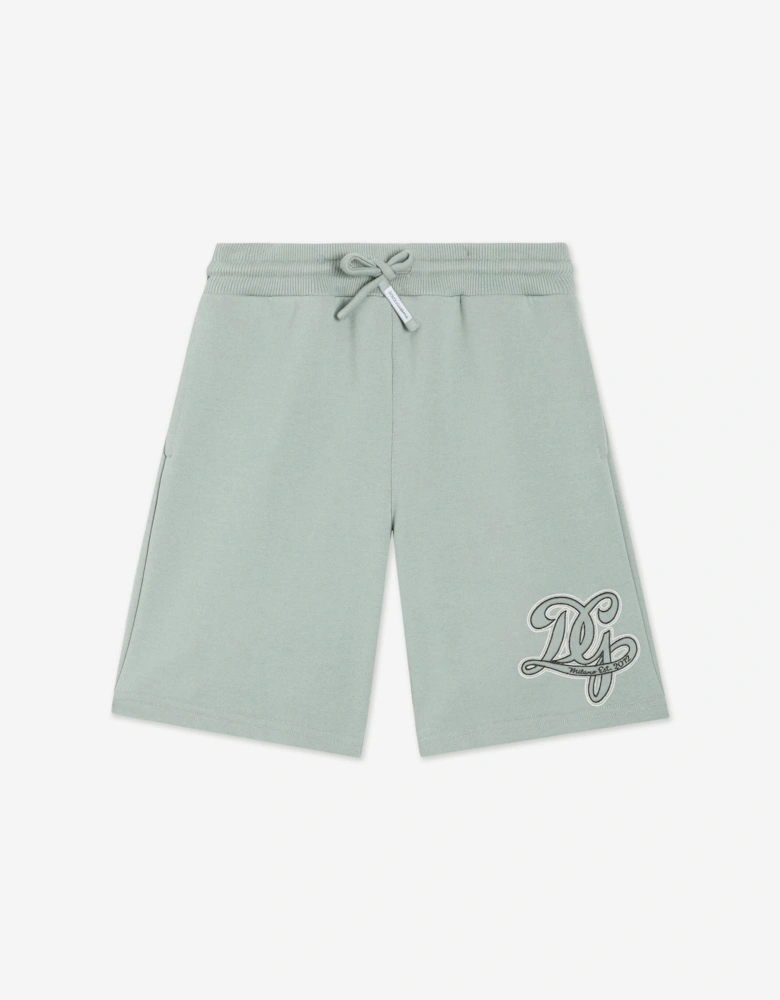 Dolce & Gabbana Boys Embroidered Logo Shorts in Green