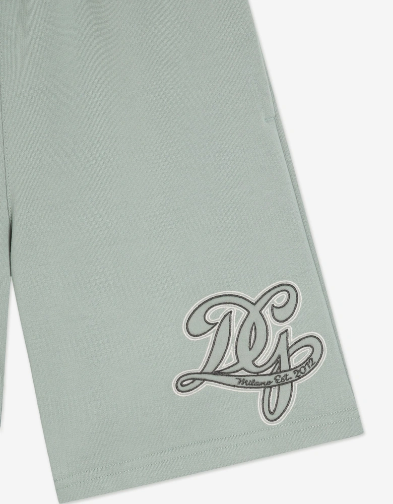 Dolce & Gabbana Boys Embroidered Logo Shorts in Green
