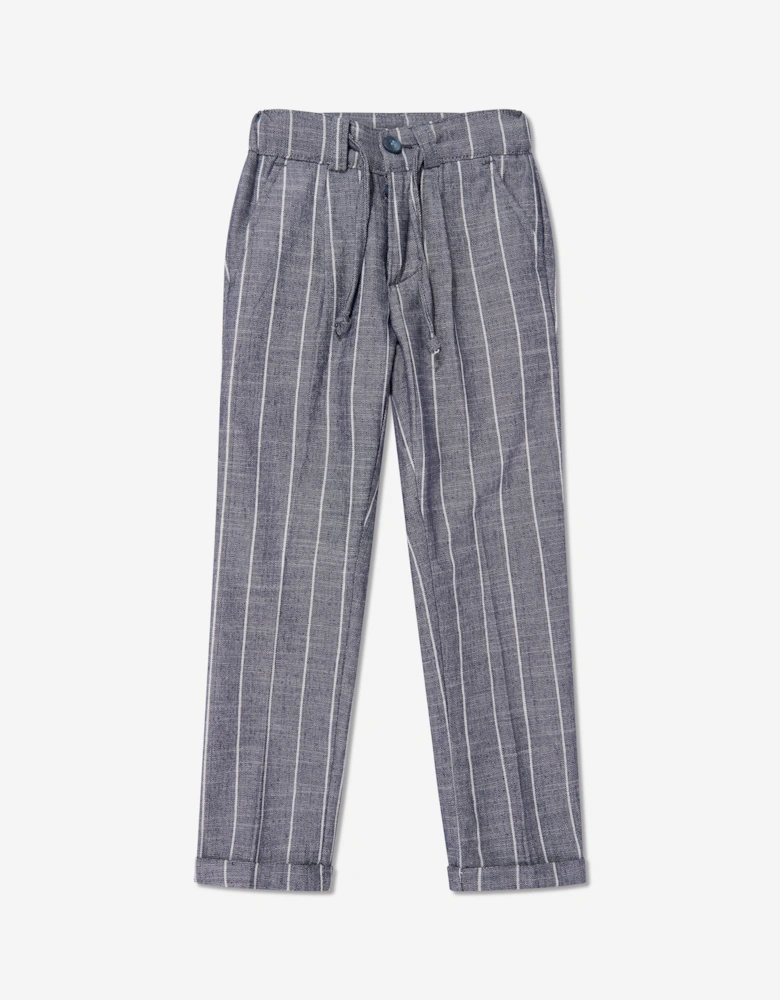 Bel-Air Boys Striped Suit Set in Blue