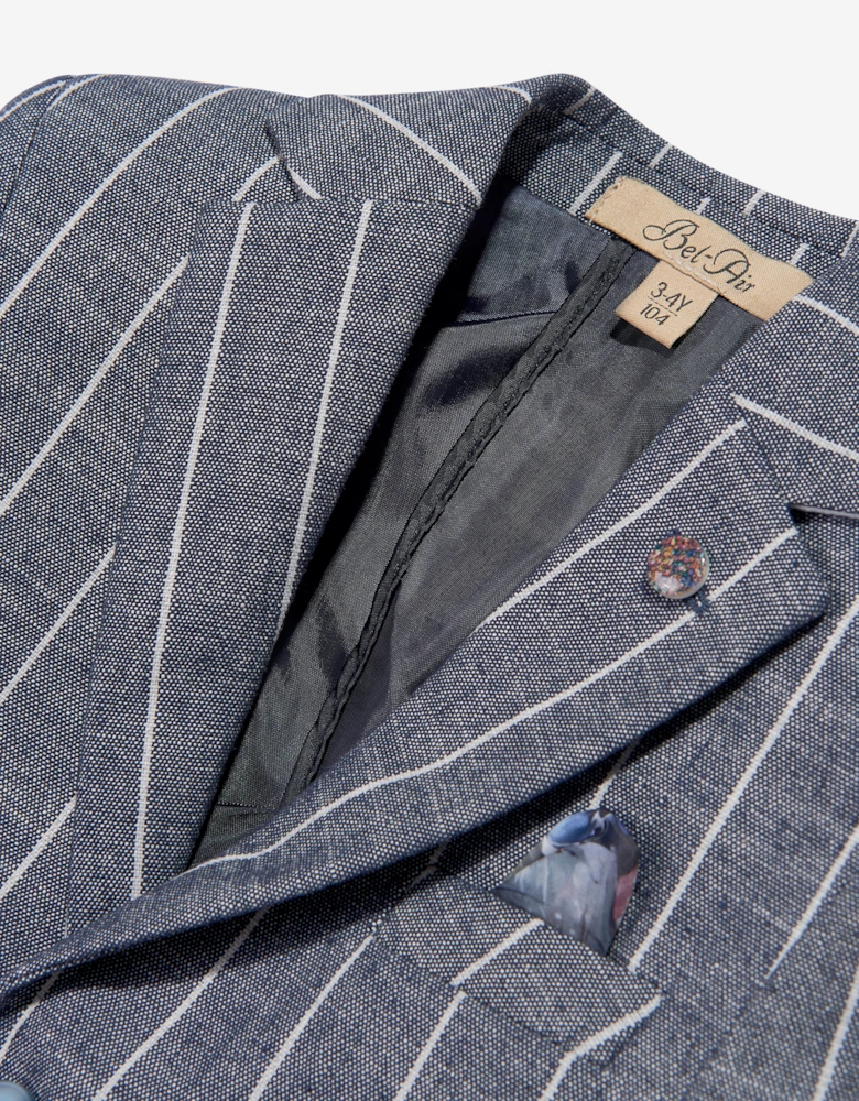 Bel-Air Boys Striped Suit Set in Blue