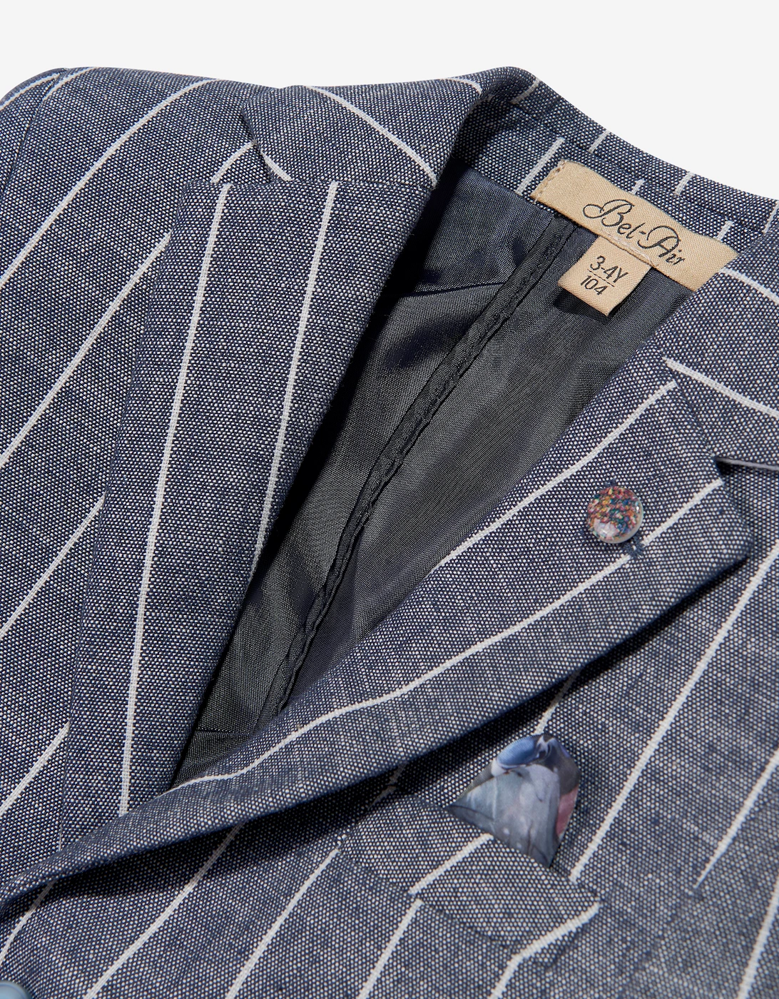 Bel-Air Boys Striped Suit Set in Blue
