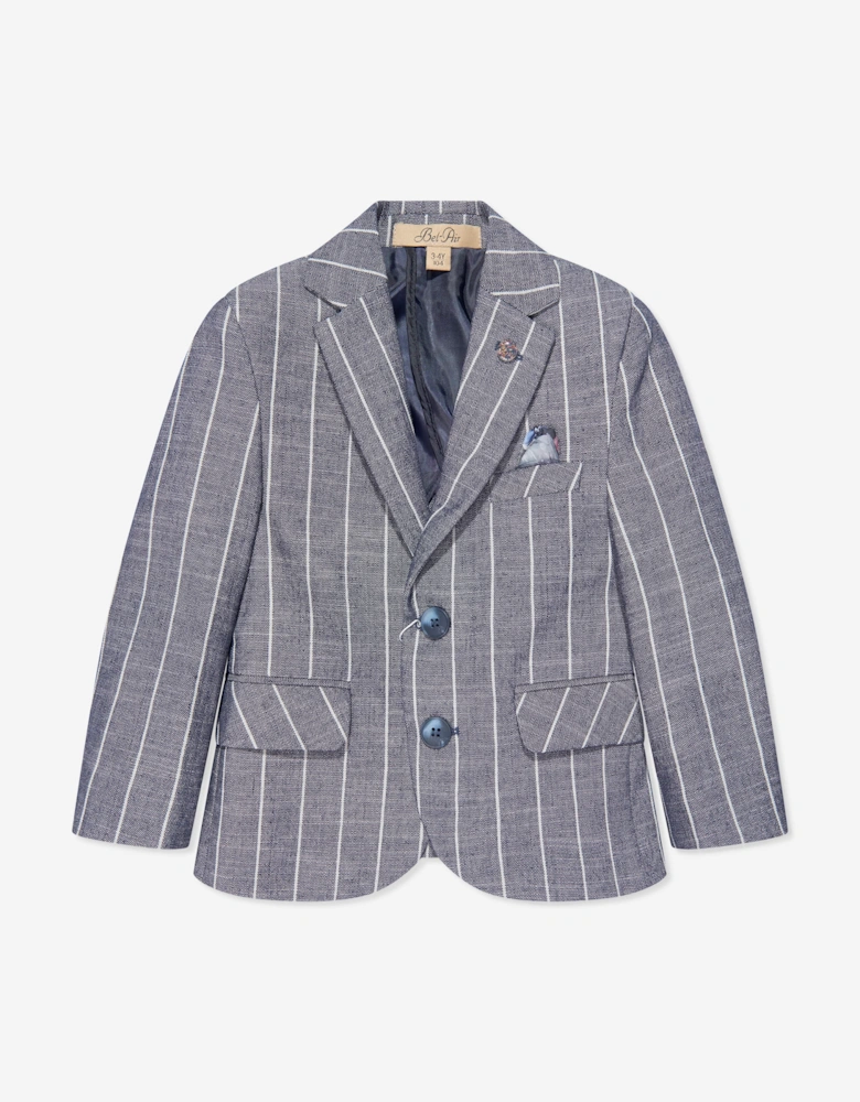 Bel-Air Boys Striped Suit Set in Blue
