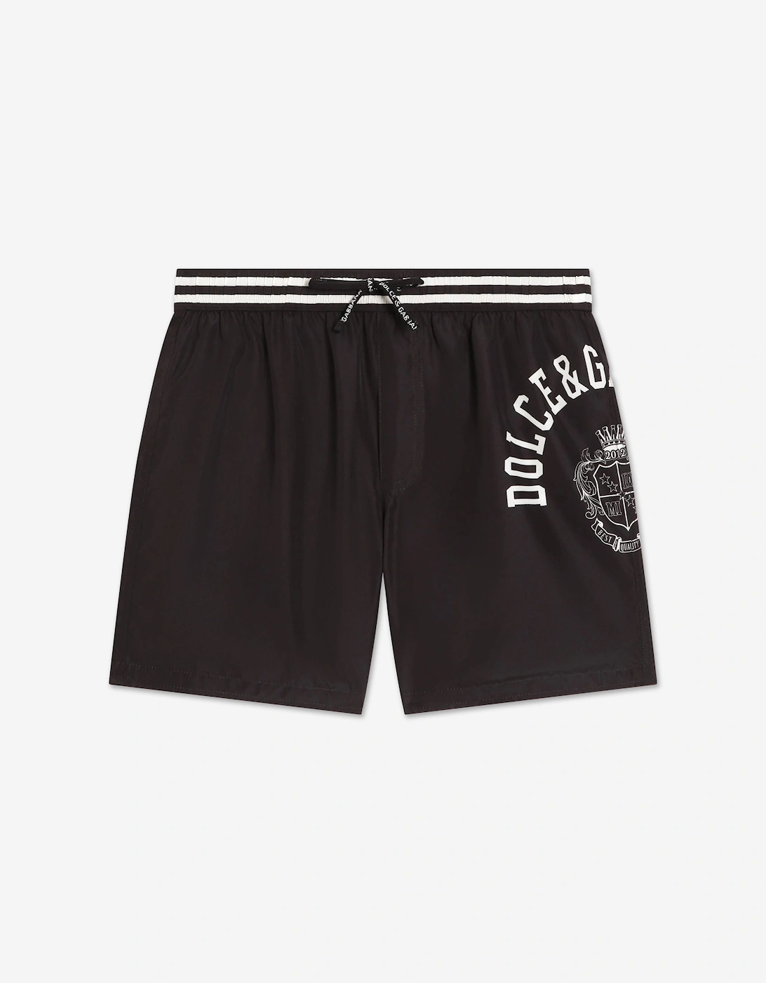 Dolce & Gabbana Boys Black 'S Logo Print Swim Shorts In  6 Years Size 6 Yrs Kids