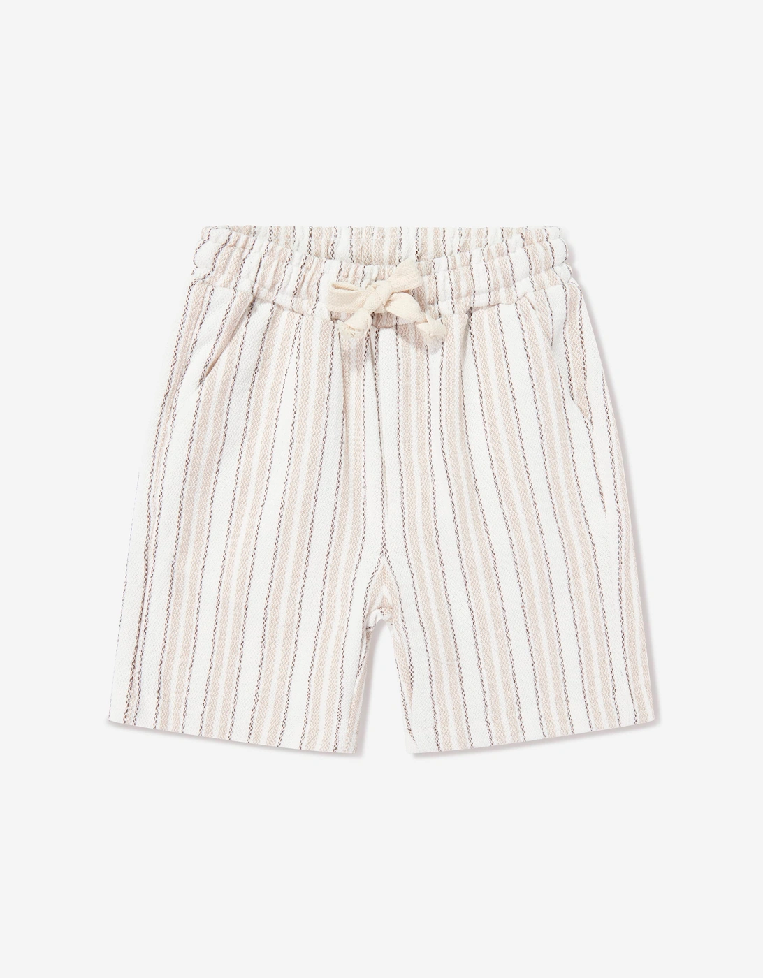 Bel-Air Boys Striped Shirt and Shorts Set in Beige