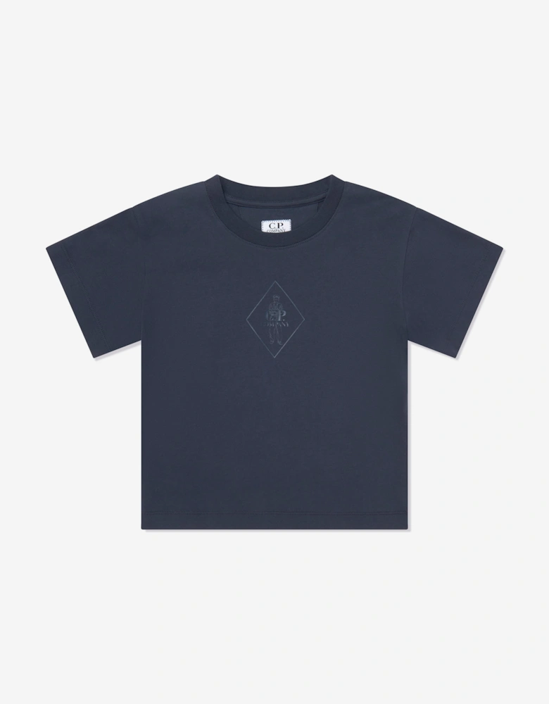 C.P. Company Boys Cotton Jersey Cargo Short Set in Navy