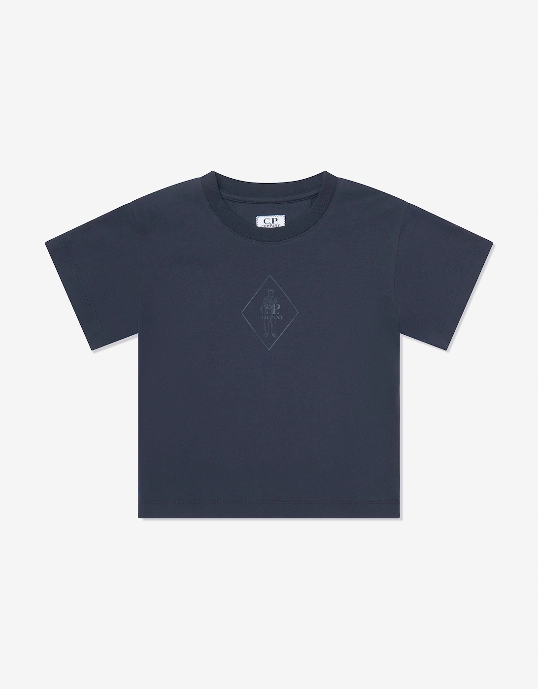 C.P. Company Boys Cotton Jersey Cargo Short Set in Navy