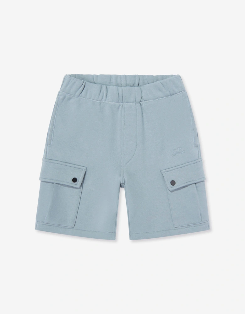 C.P. Company Boys Cotton Jersey Cargo Short Set in Blue