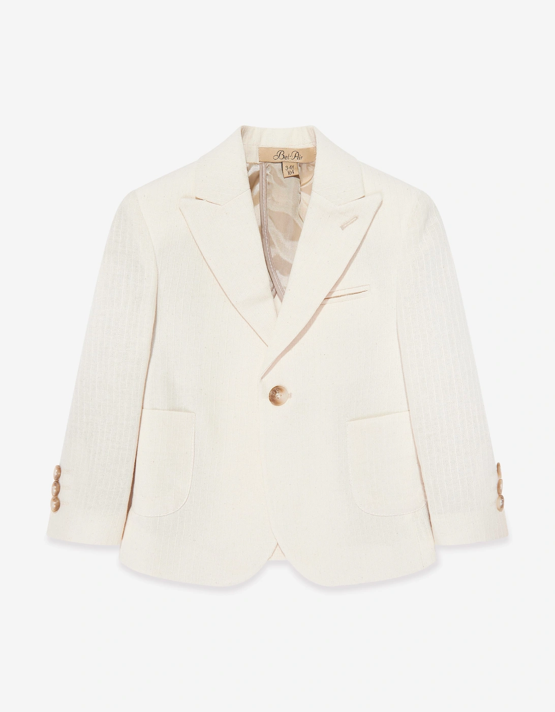 Bel-Air Boys Cotton Suit Set in Beige