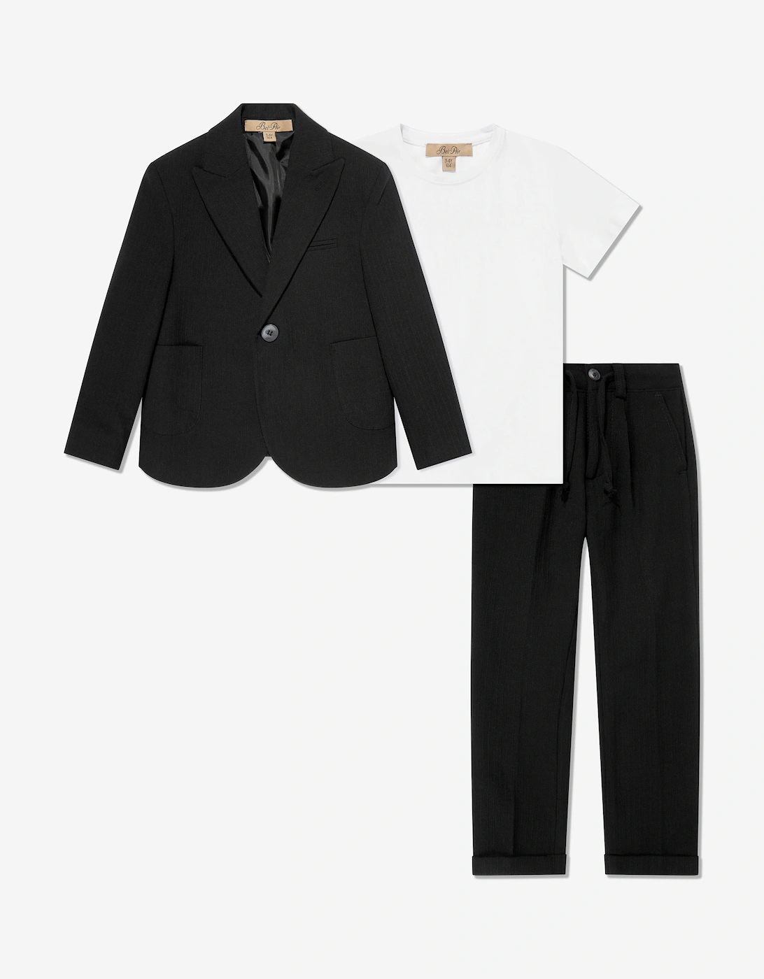 Bel-Air Boys Cotton Suit Set in Black, 7 of 6