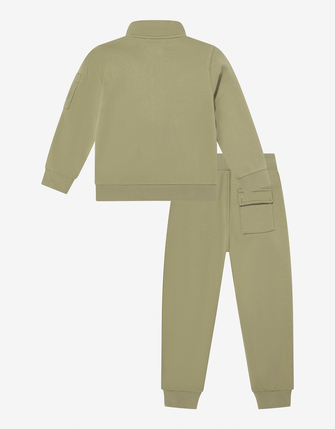 C.P. Company Boys Diagonal Fleece Tracksuit in Green