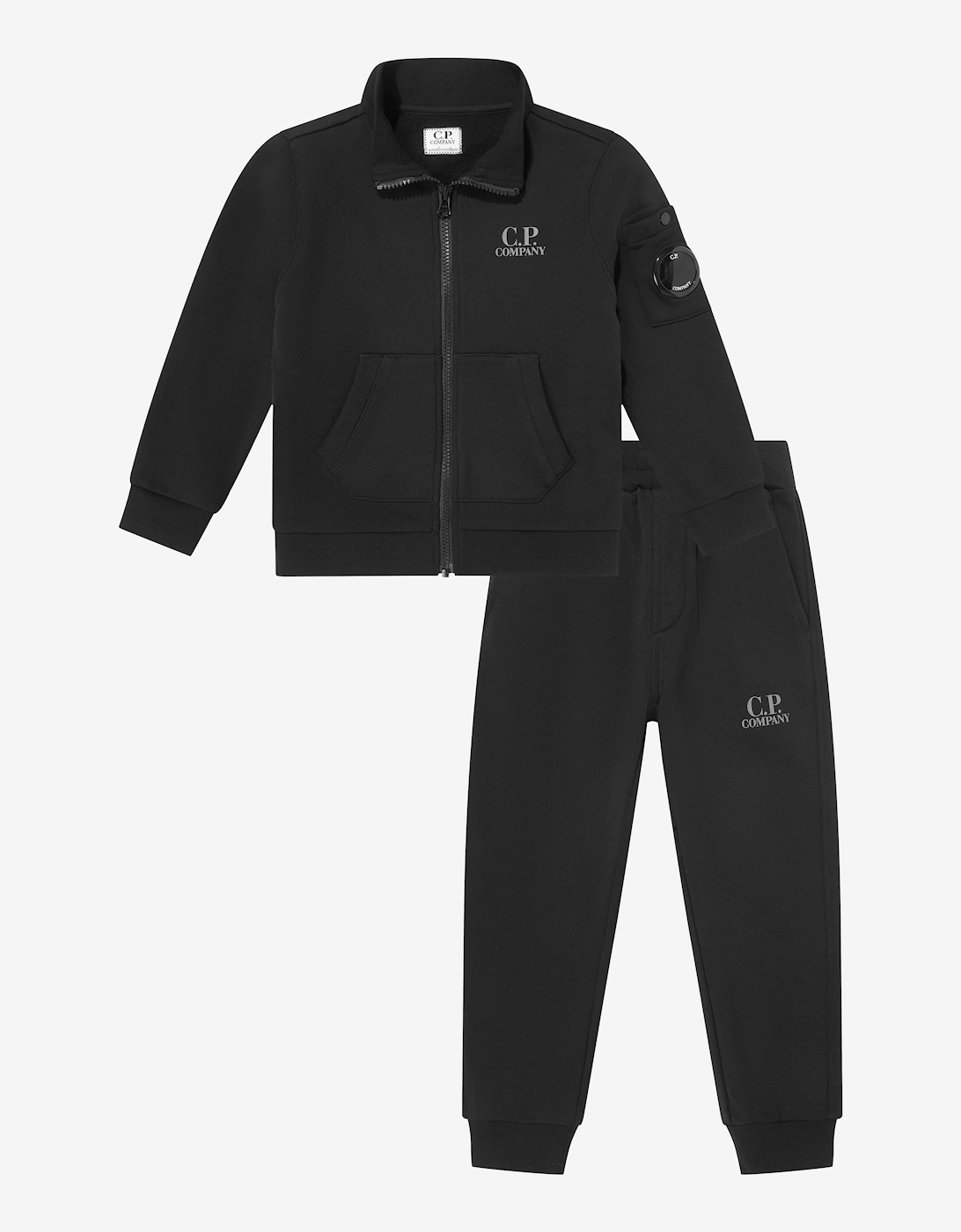 Cp Company Boys Black 'S C.p. Company Diagonal Fleece Tracksuit In - Size: 8 Years Kids