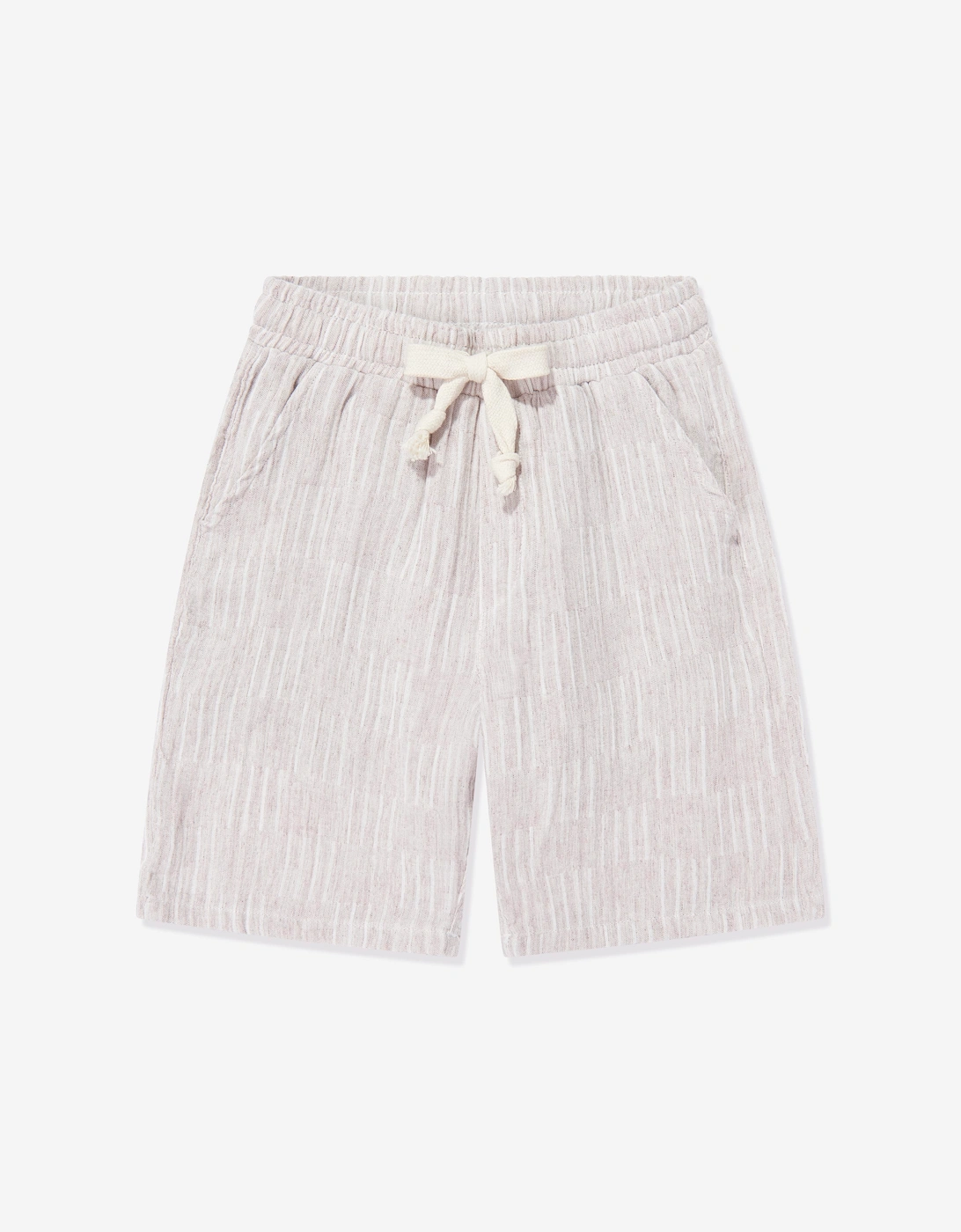 Bel-Air Boys Striped Shirt and Shorts Set in Beige