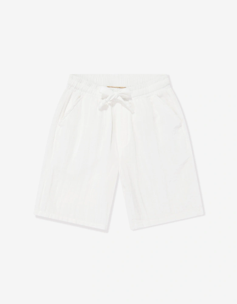 Bel-Air Boys Cotton Shirt and Shorts Set in Ivory