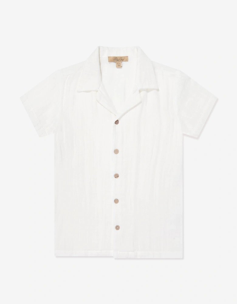 Bel-Air Boys Cotton Shirt and Shorts Set in Ivory