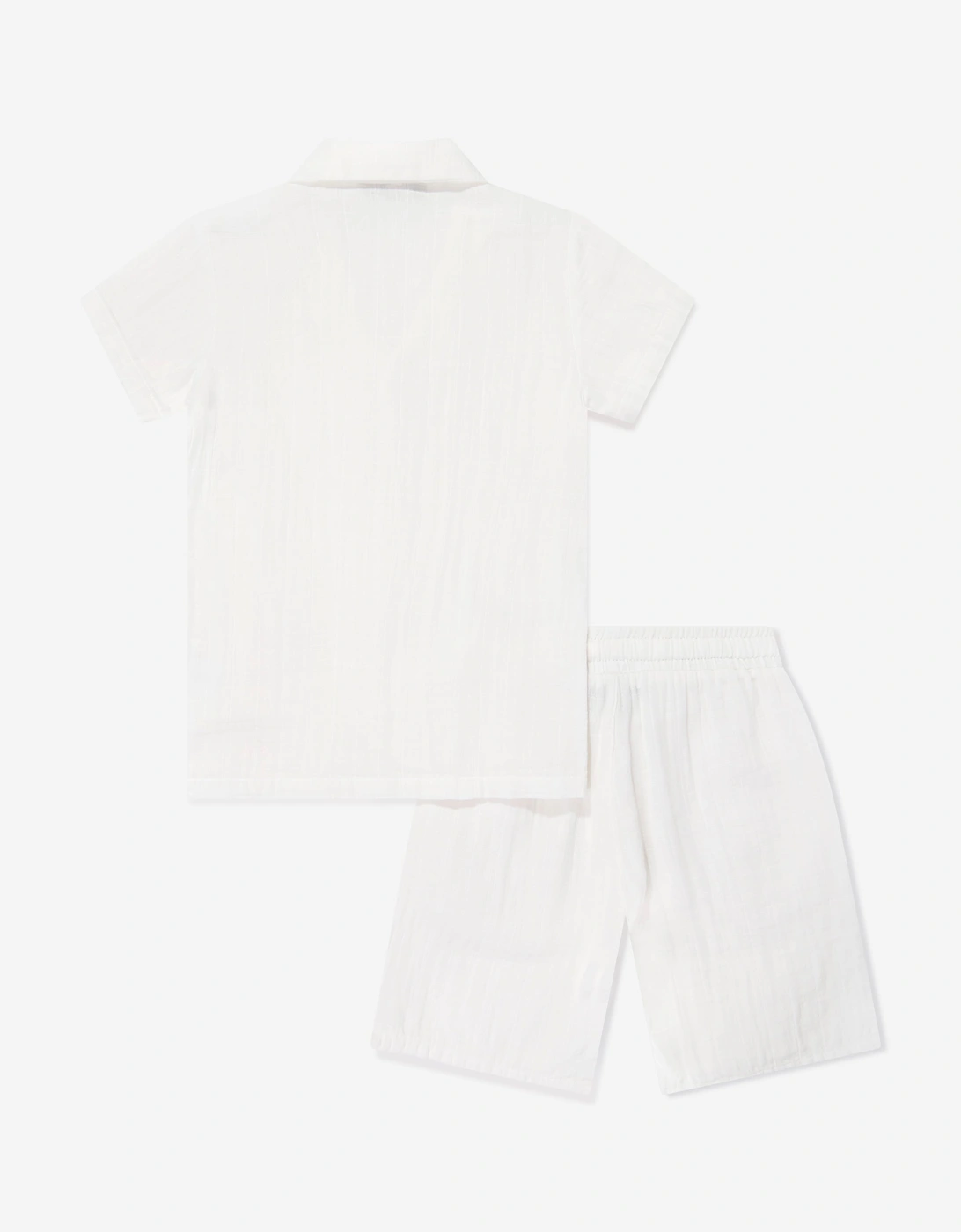 Bel-Air Boys Cotton Shirt and Shorts Set in Ivory