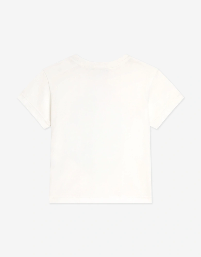 Dolce & Gabbana Baby Girls Hydrangea Print T-Shirt in White