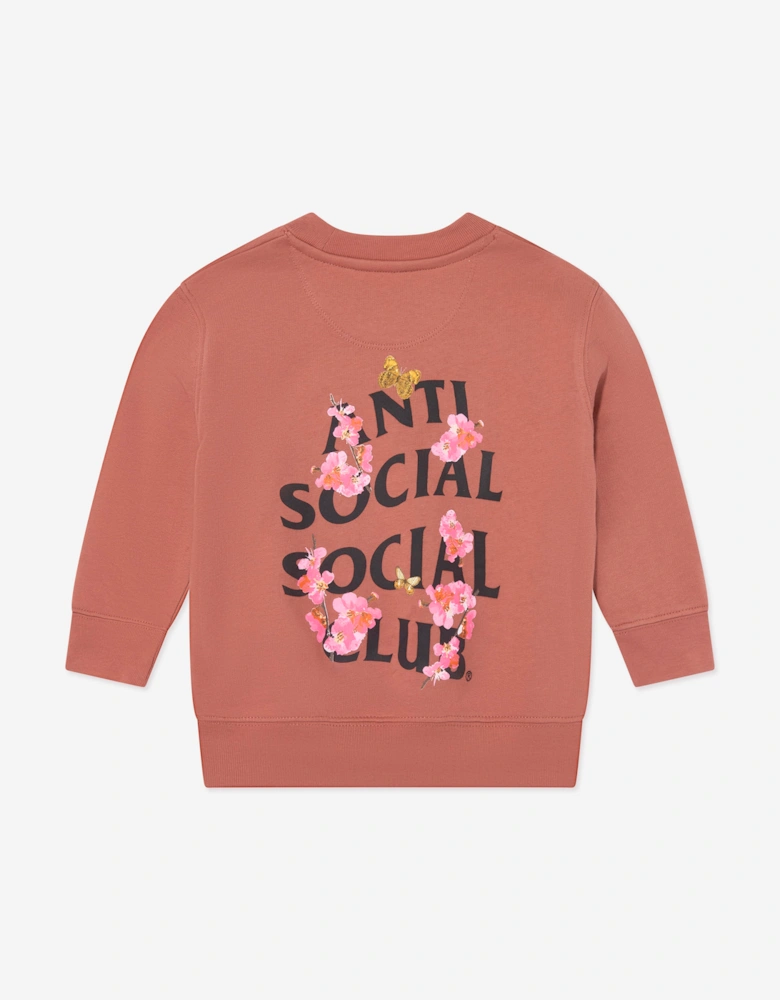 Anti Social Social Club Kids Rose Kkotch Sweatshirt in Orange