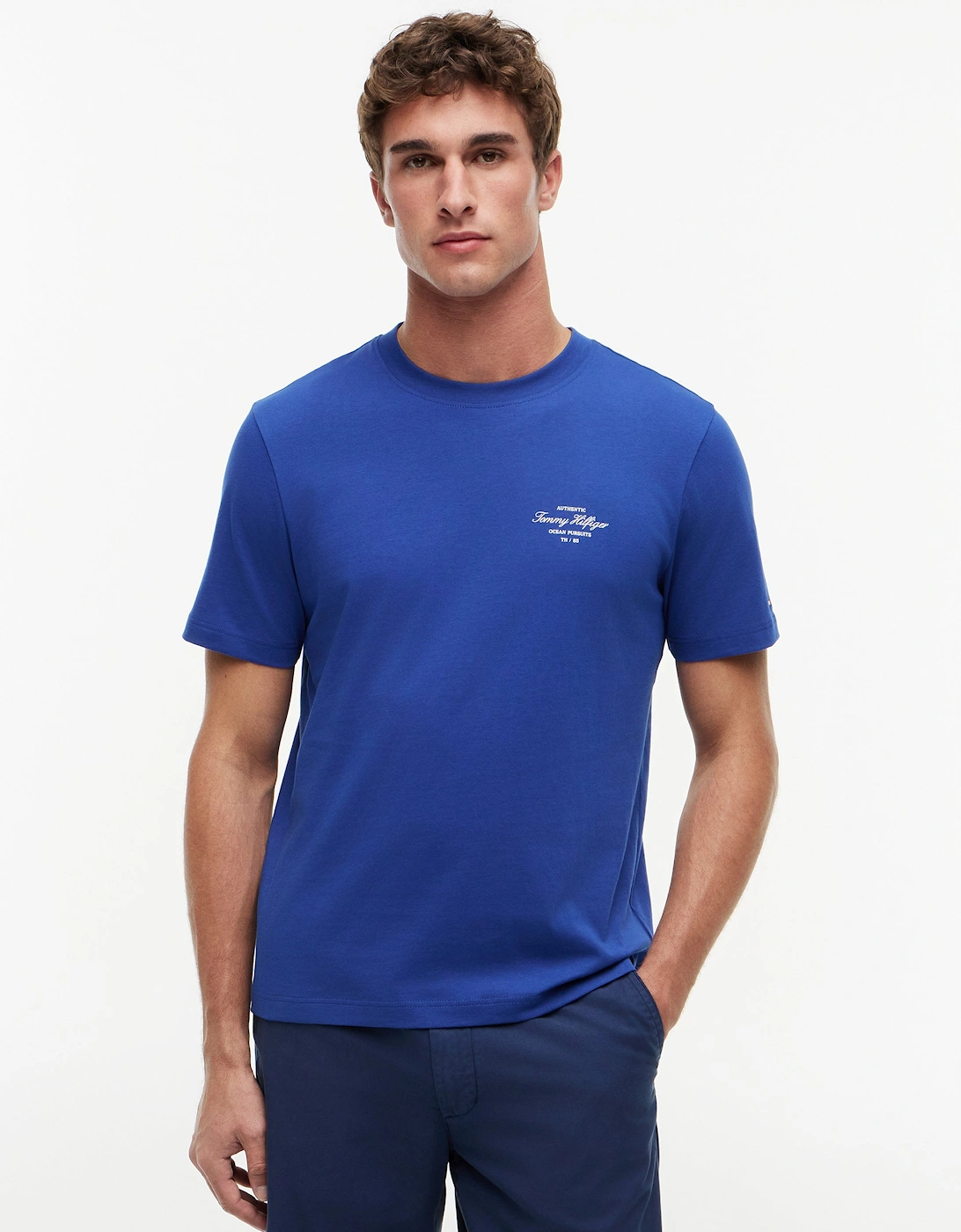 Tommy Hilfiger Nautical Back Photo Mens T-Shirt - Pigment Blue