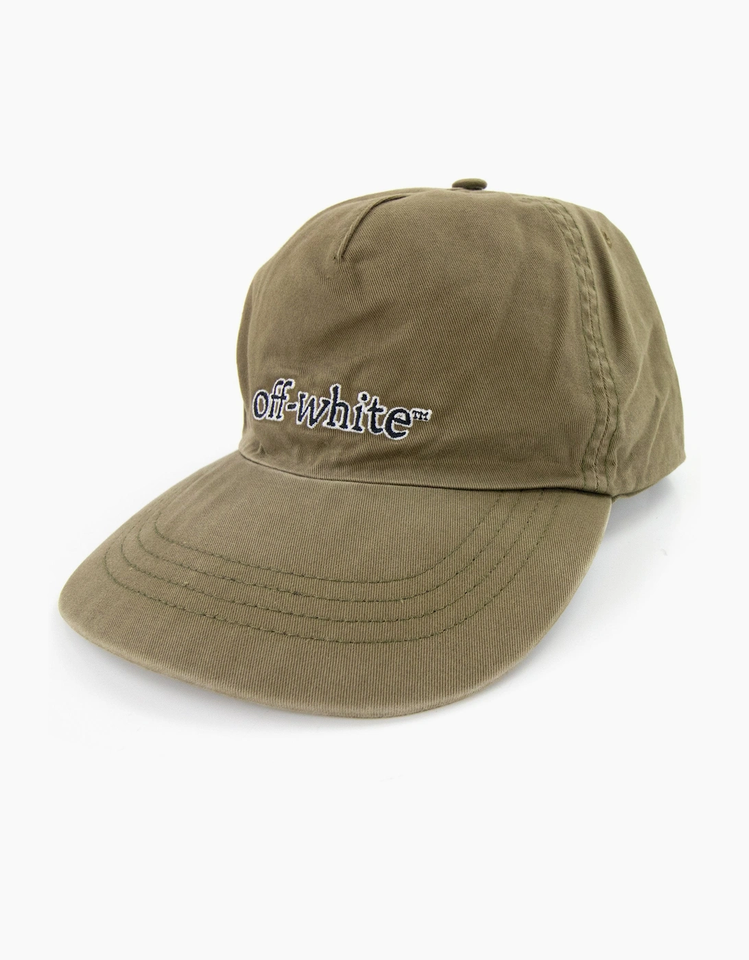 Off White Slanted Logo Baseball Cap Green