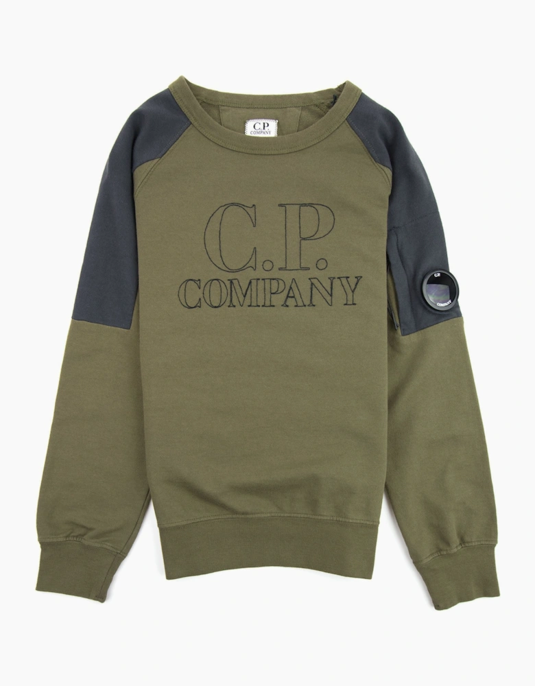 CP Company Undersixteen Embroidered Lens Sweatshirt Khaki 672