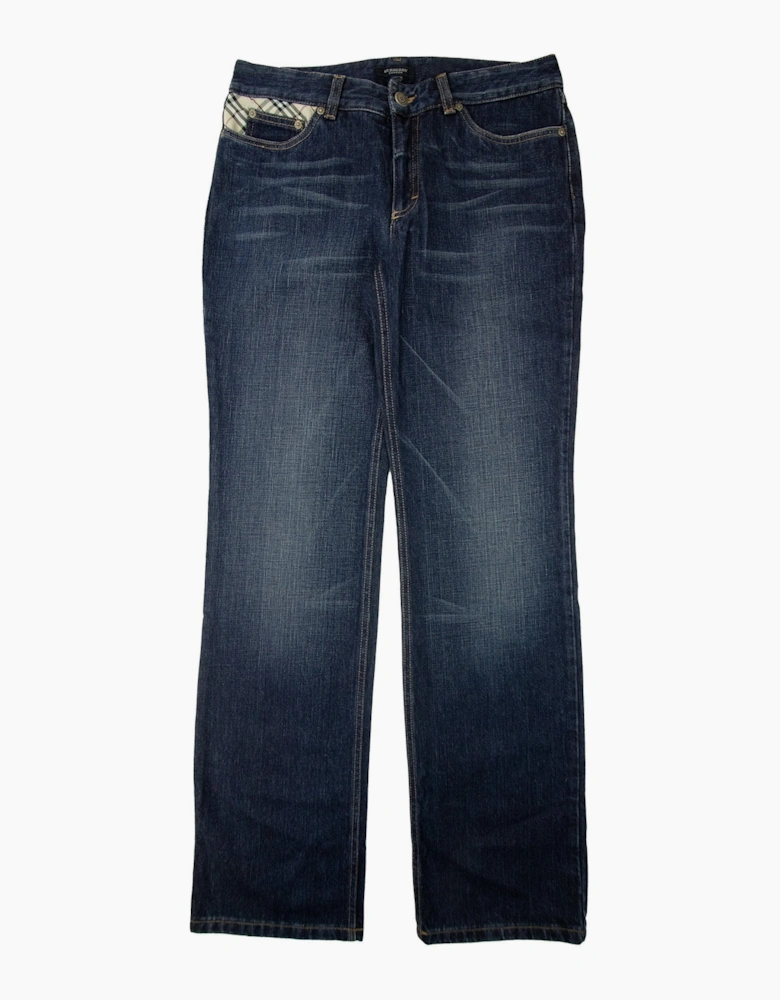 Burberry Woman Straight Fit 5 Pocket Jeans Denim Blue