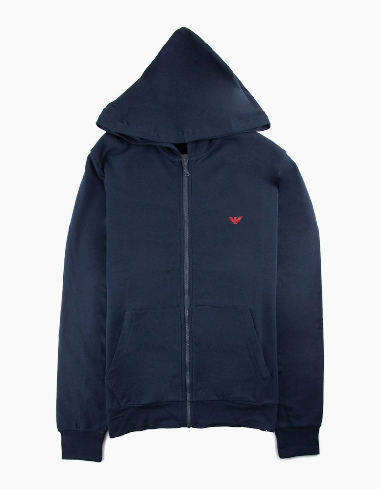 Ea7 Loungewear Zip Up Hooded Sweater Marine