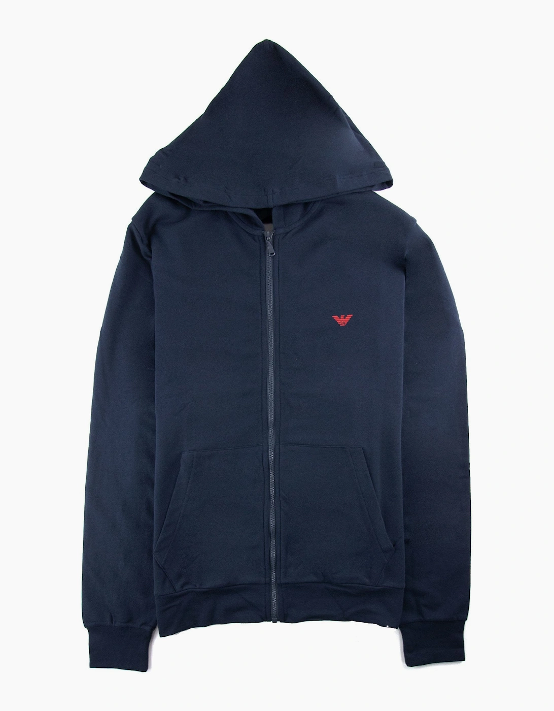 Ea7 Loungewear Zip Up Hooded Sweater Marine