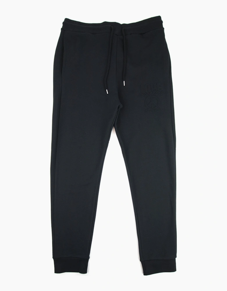 Love Moschino Embossed Peace Logo Tracksuit Pants Black