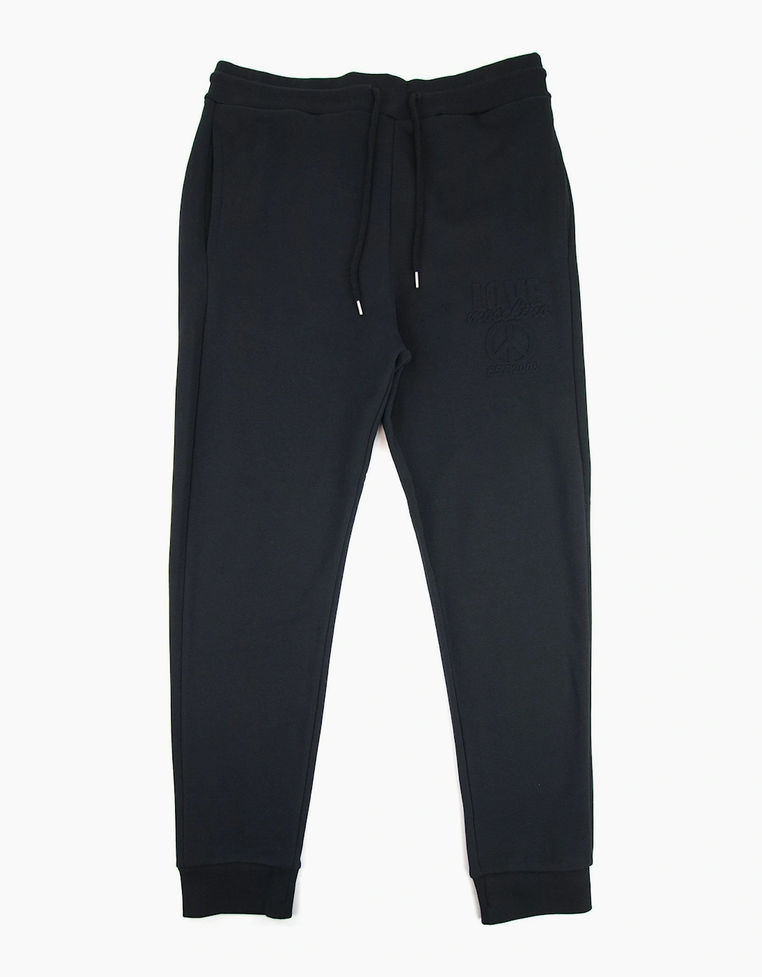Love Moschino Embossed Peace Logo Tracksuit Pants Black