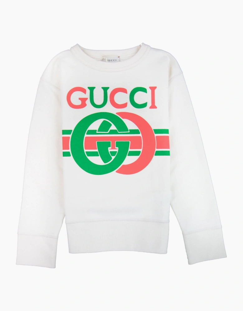 Gucci Junior Interlocking G Sweatshirt Off White