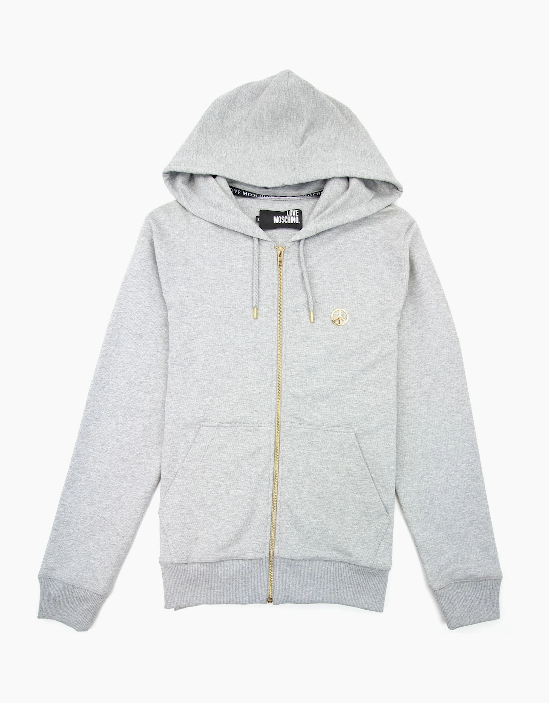 Love Moschino Men's Love Moschino Metal Peace Hoody Light Grey