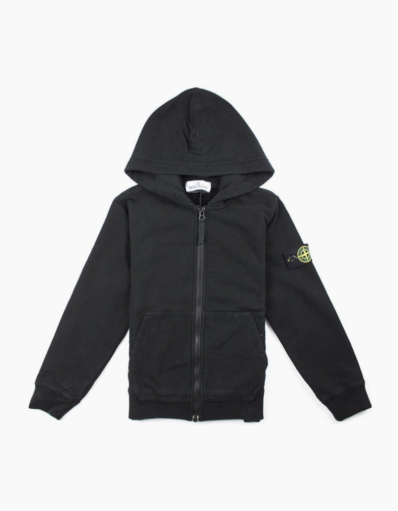 Stone Island Junior Zip Up Hoody Black