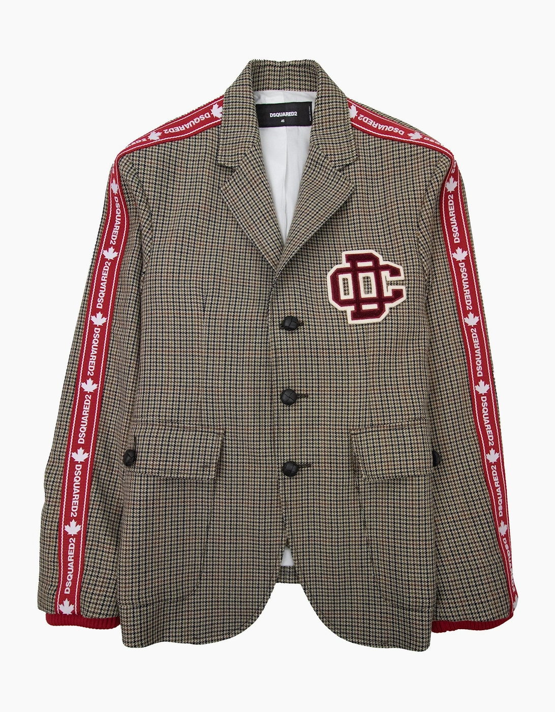 Dsquared2 Tape Detail Check Sport Blazer Jacket Beige 001