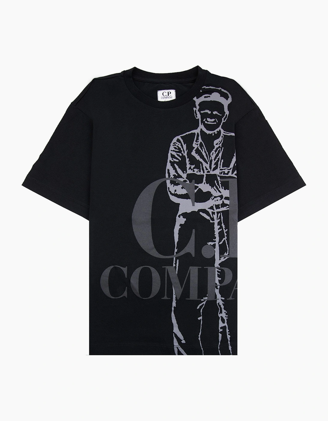 Cp Company Undersixteen 30/1 Maxi Logo T Shirt Black 999, 5 of 4
