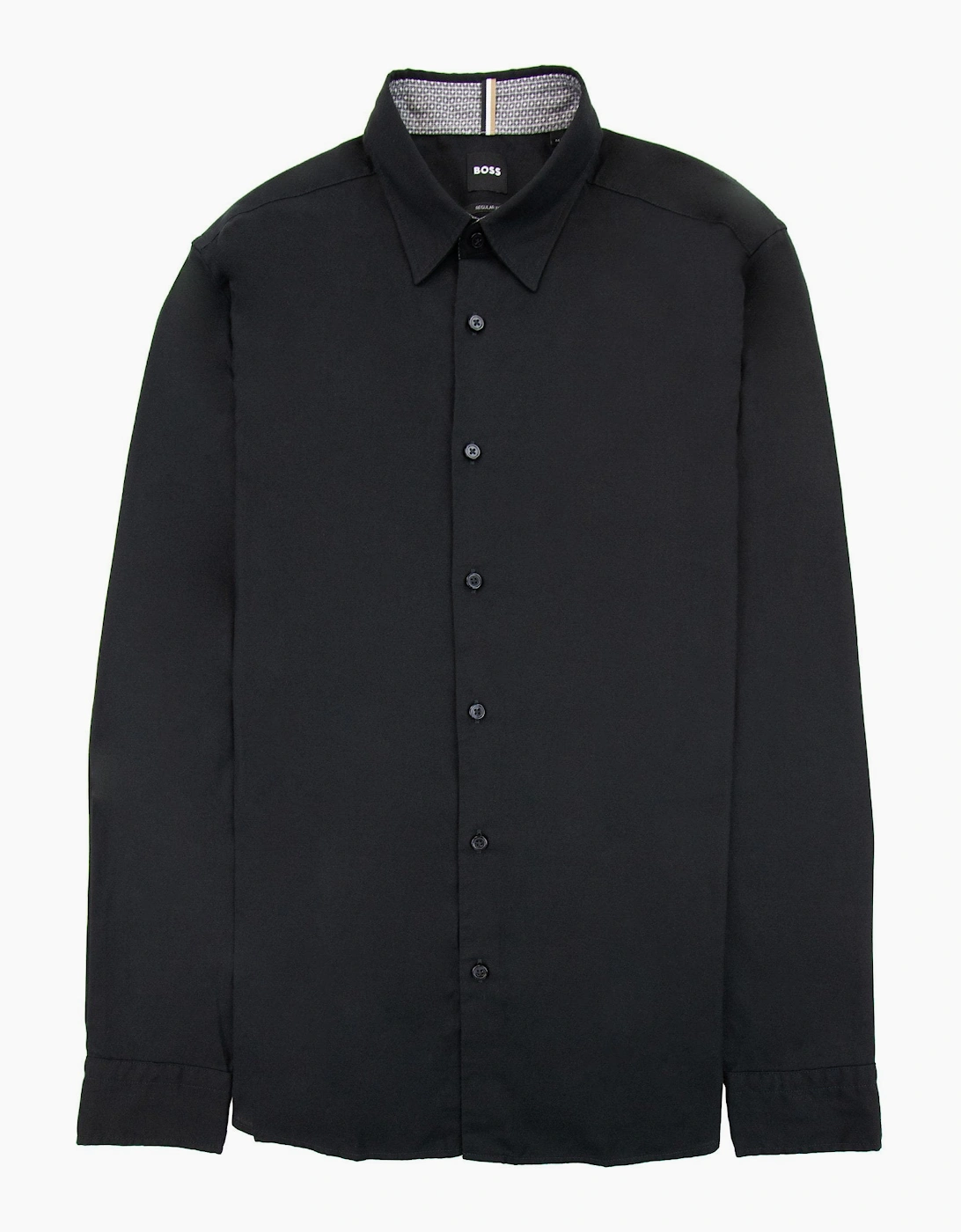 Hugo Boss Regular-fit Shirt In Brushed-cotton Flannel Black 001