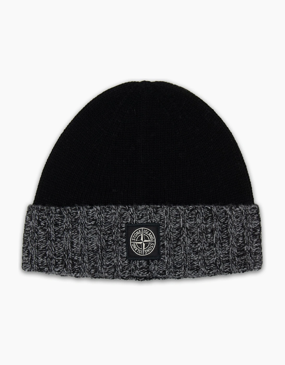 Stone Island Junior N05z8 Wool Melagne Cuff Beanie Black V0029, 4 of 3