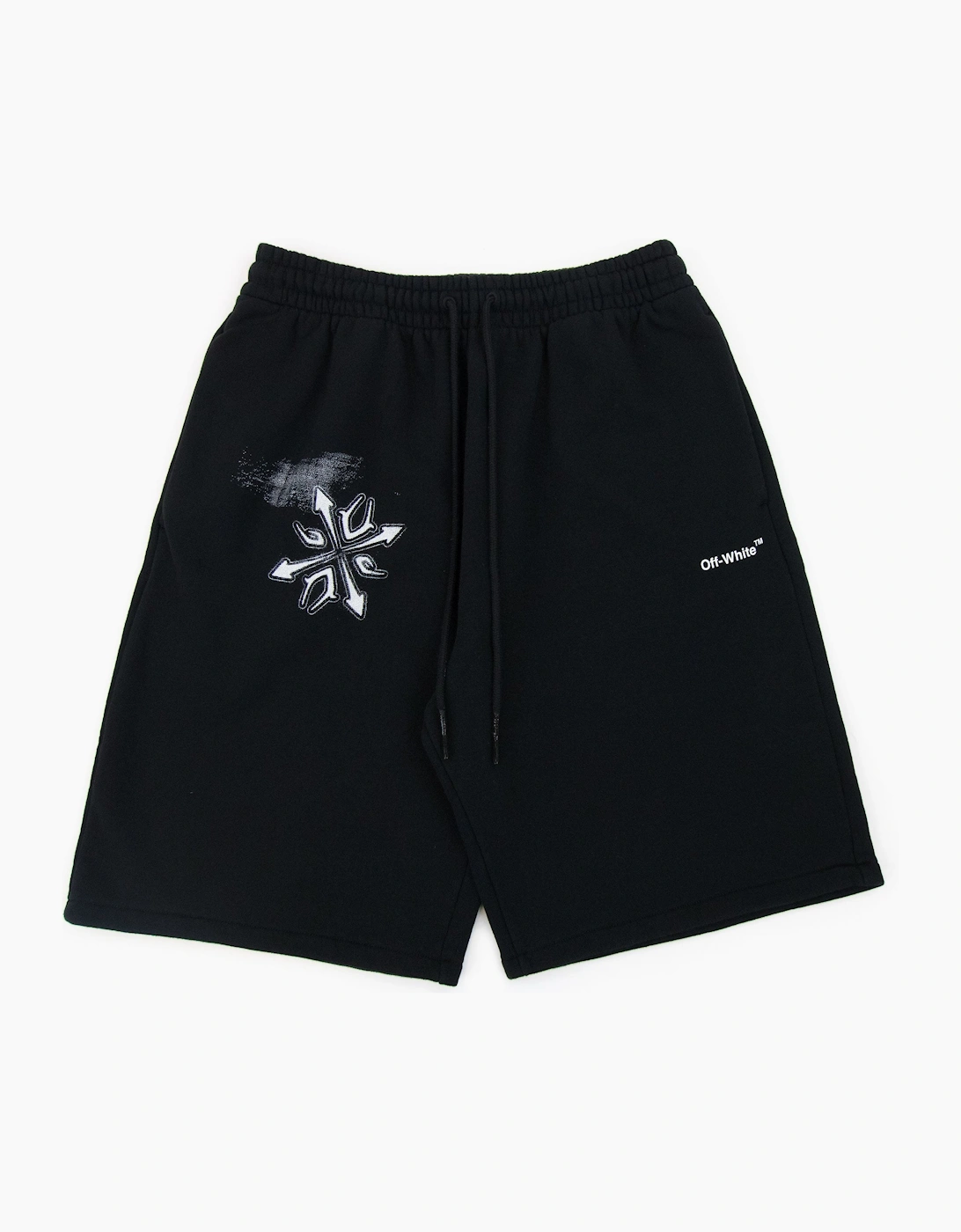 Off White Tribal Type Skate Sweat Shorts Black/white, 6 of 5