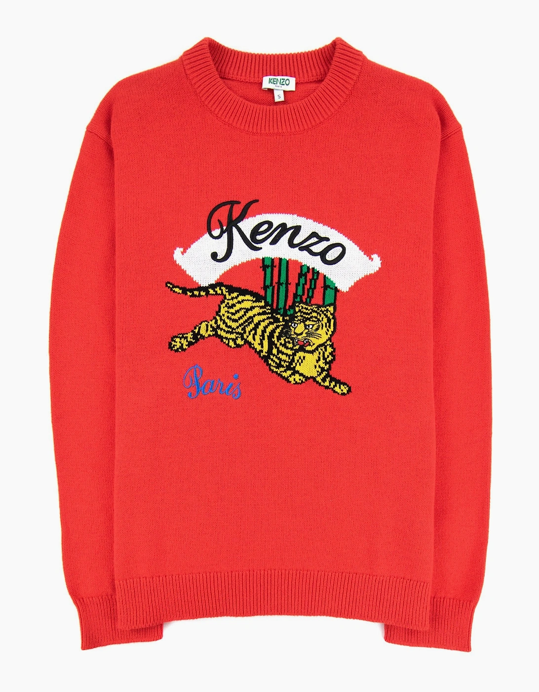 Kenzo Knitted Jumping Tiger Sweat Red