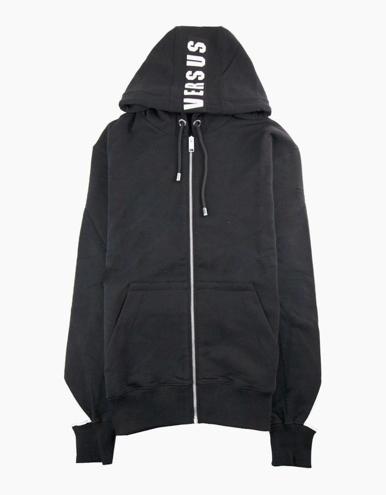 Versace Versus Tape Logo Hooded Sweatshirt Black