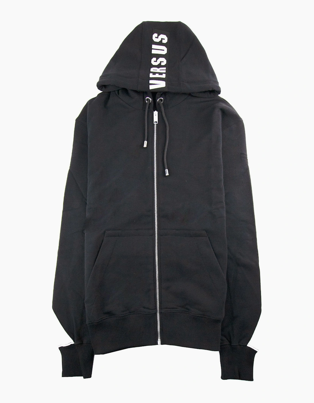 Versace Versus Tape Logo Hooded Sweatshirt Black, 2 of 1
