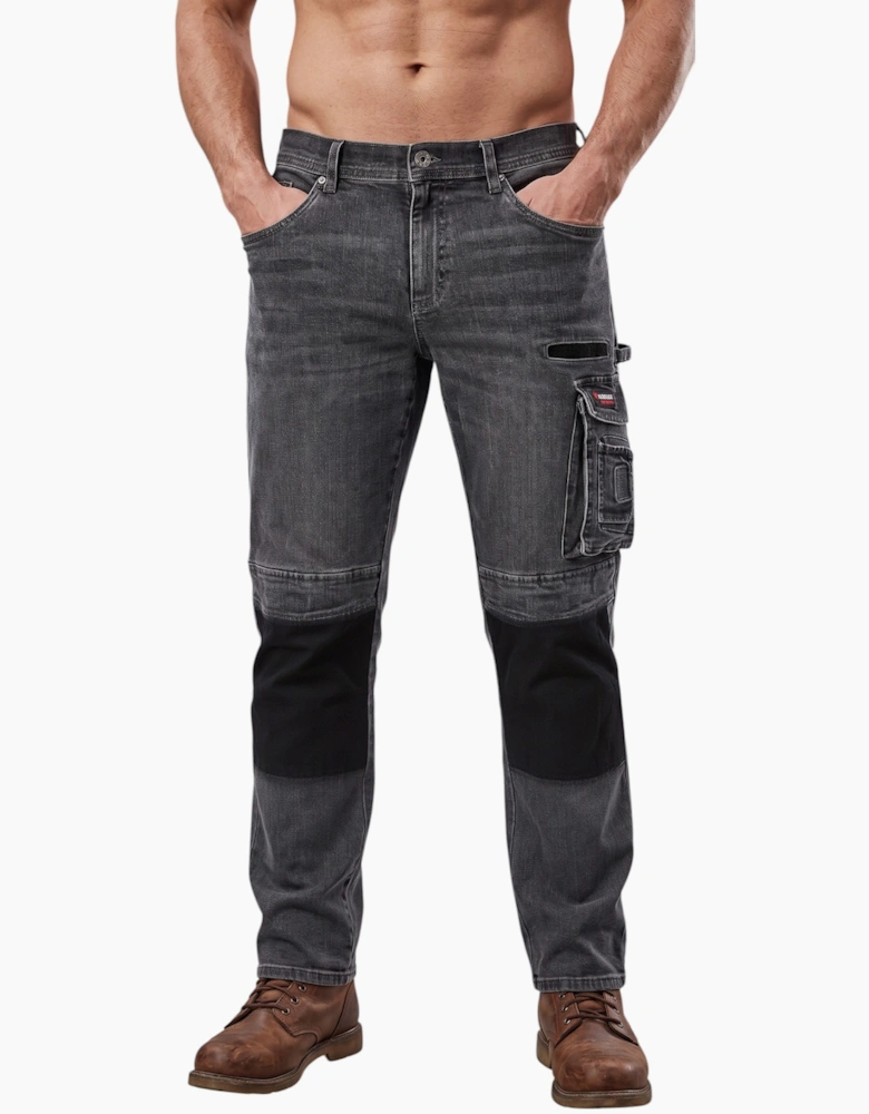 Parkside Mens Cargo Work Trousers Denim Jeans