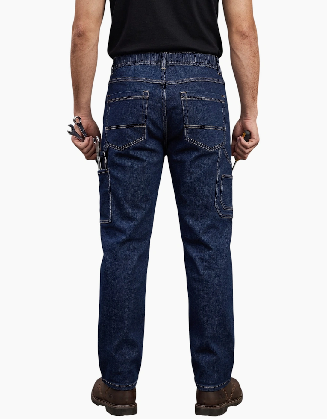 Parkside Mens Cargo Work Trousers Denim Jeans