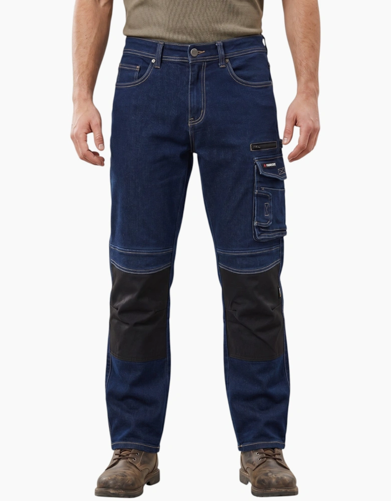 Parkside Mens Cargo Work Trousers Denim Jeans